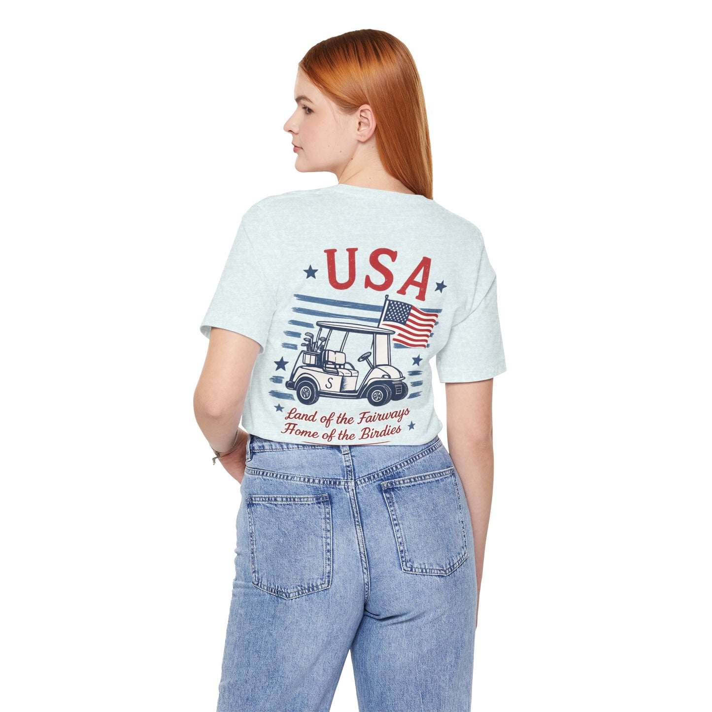 Golf Cart USA T-Shirt — "Land of the Fairways, Home of the Birdies"