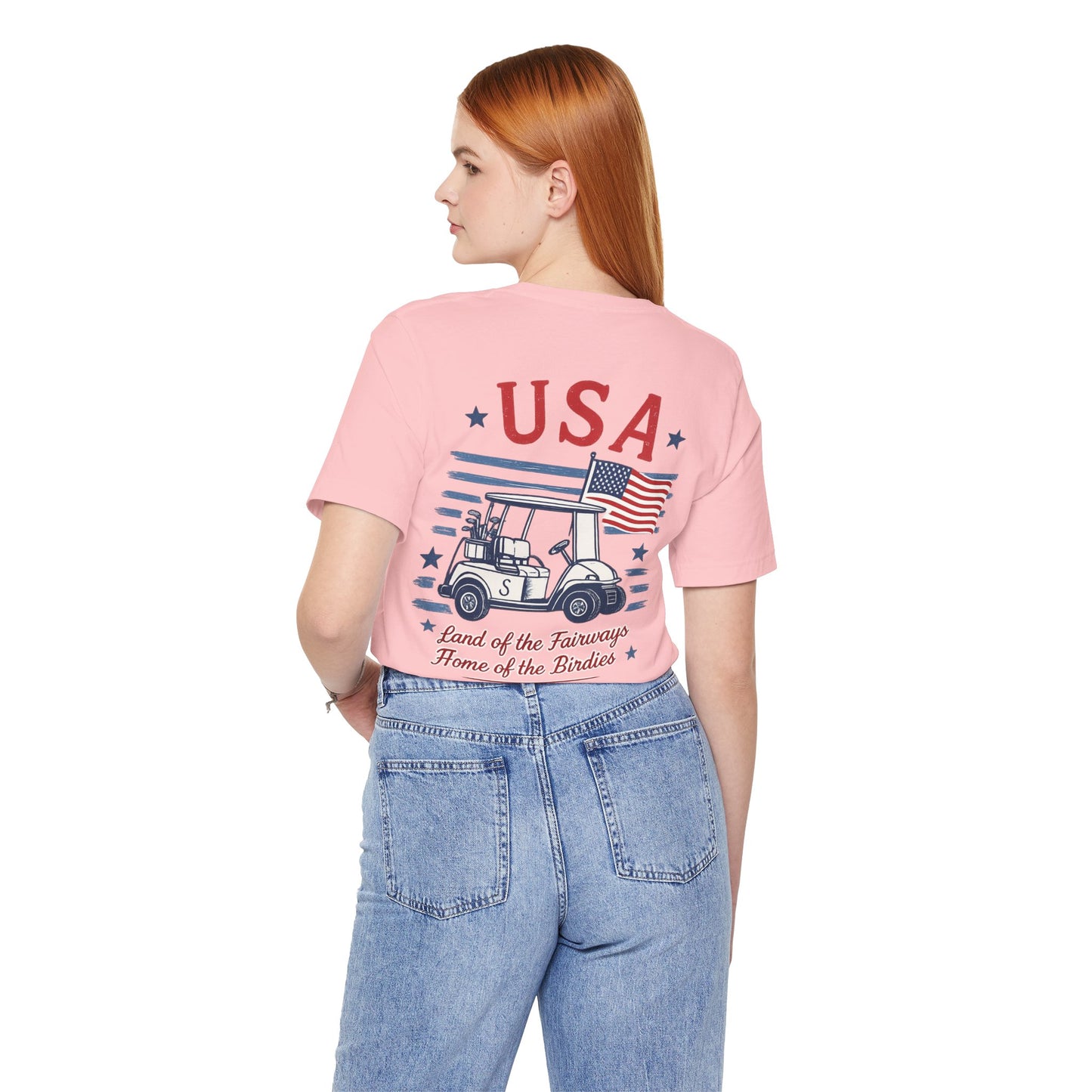 Golf Cart USA T-Shirt — "Land of the Fairways, Home of the Birdies"