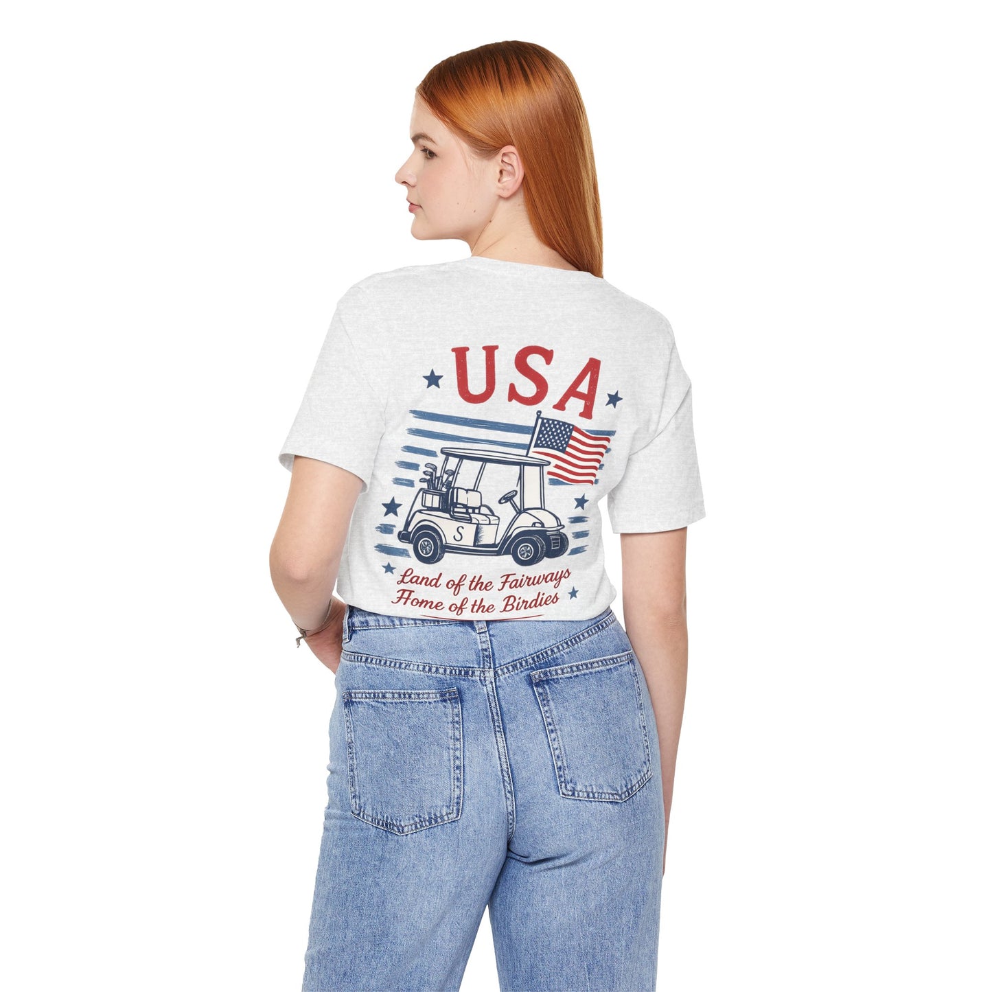 Golf Cart USA T-Shirt — "Land of the Fairways, Home of the Birdies"