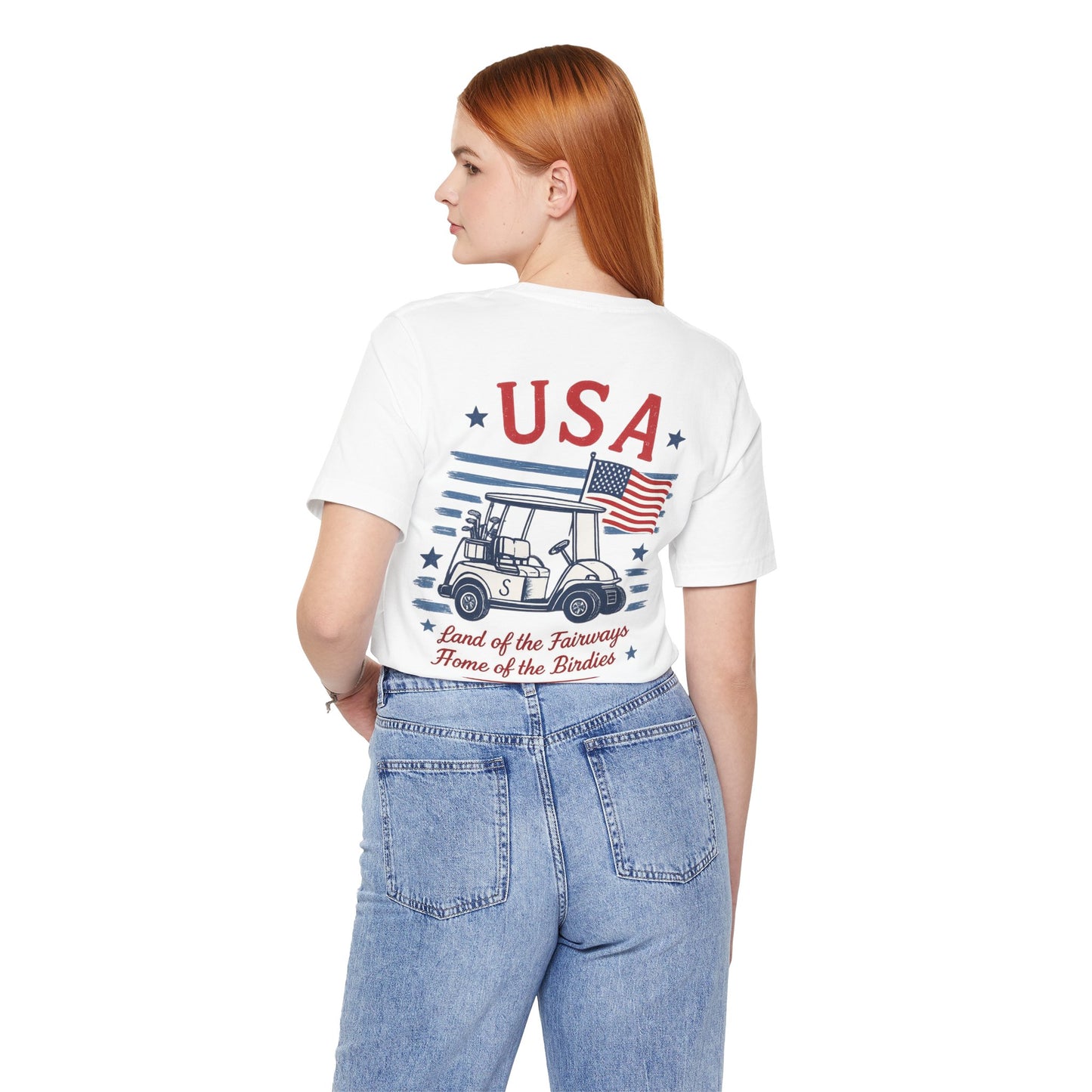 Golf Cart USA T-Shirt — "Land of the Fairways, Home of the Birdies"