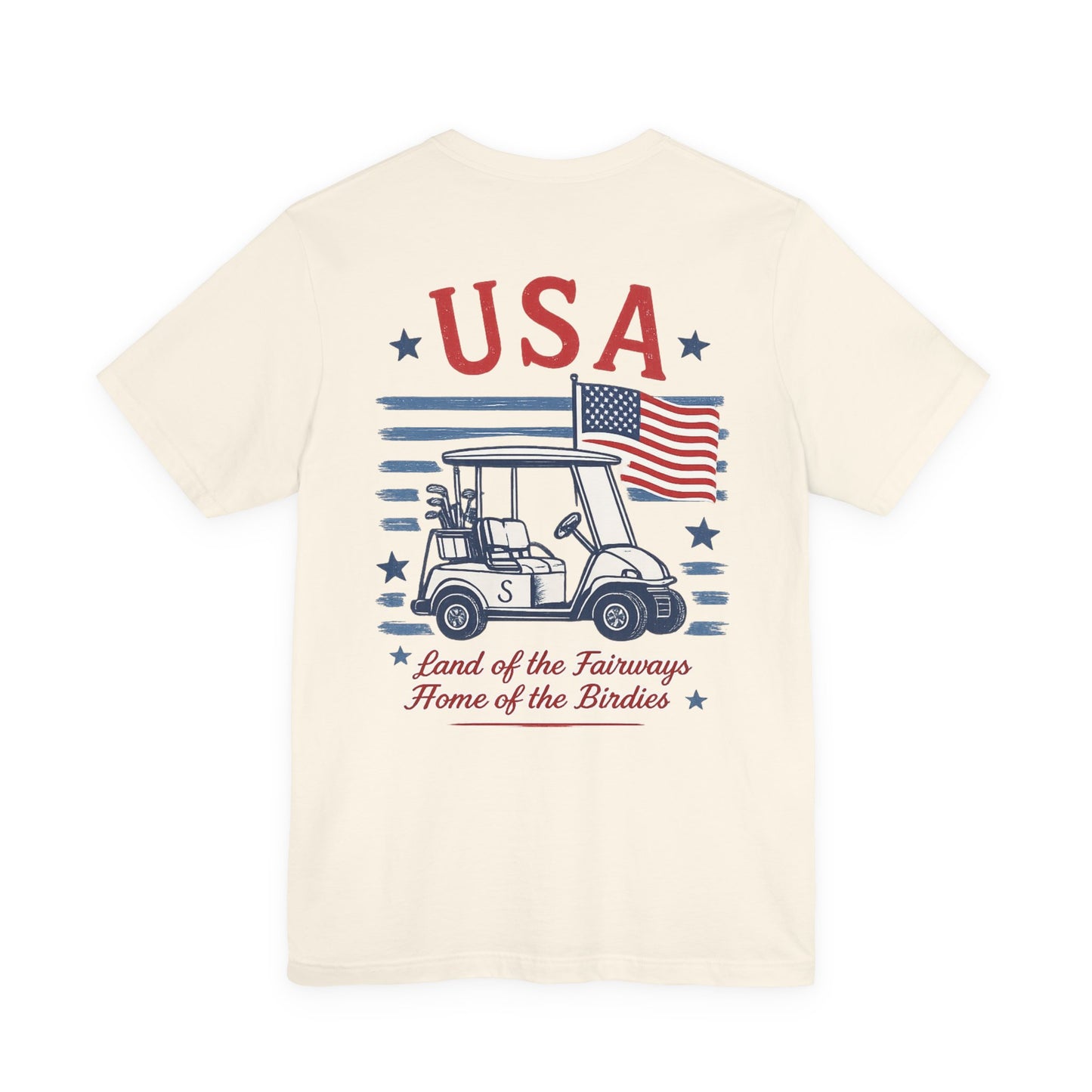 Golf Cart USA T-Shirt — "Land of the Fairways, Home of the Birdies"