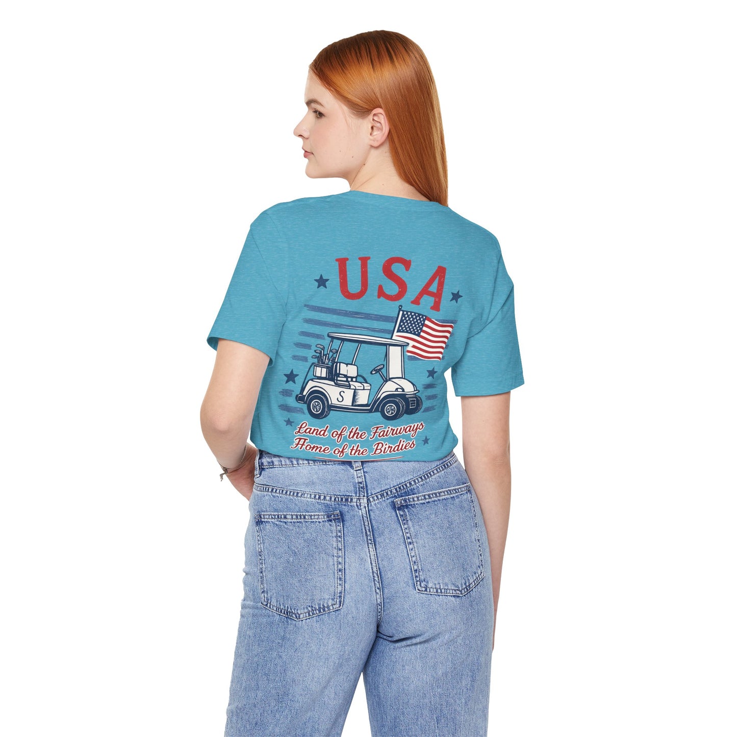 Golf Cart USA T-Shirt — "Land of the Fairways, Home of the Birdies"