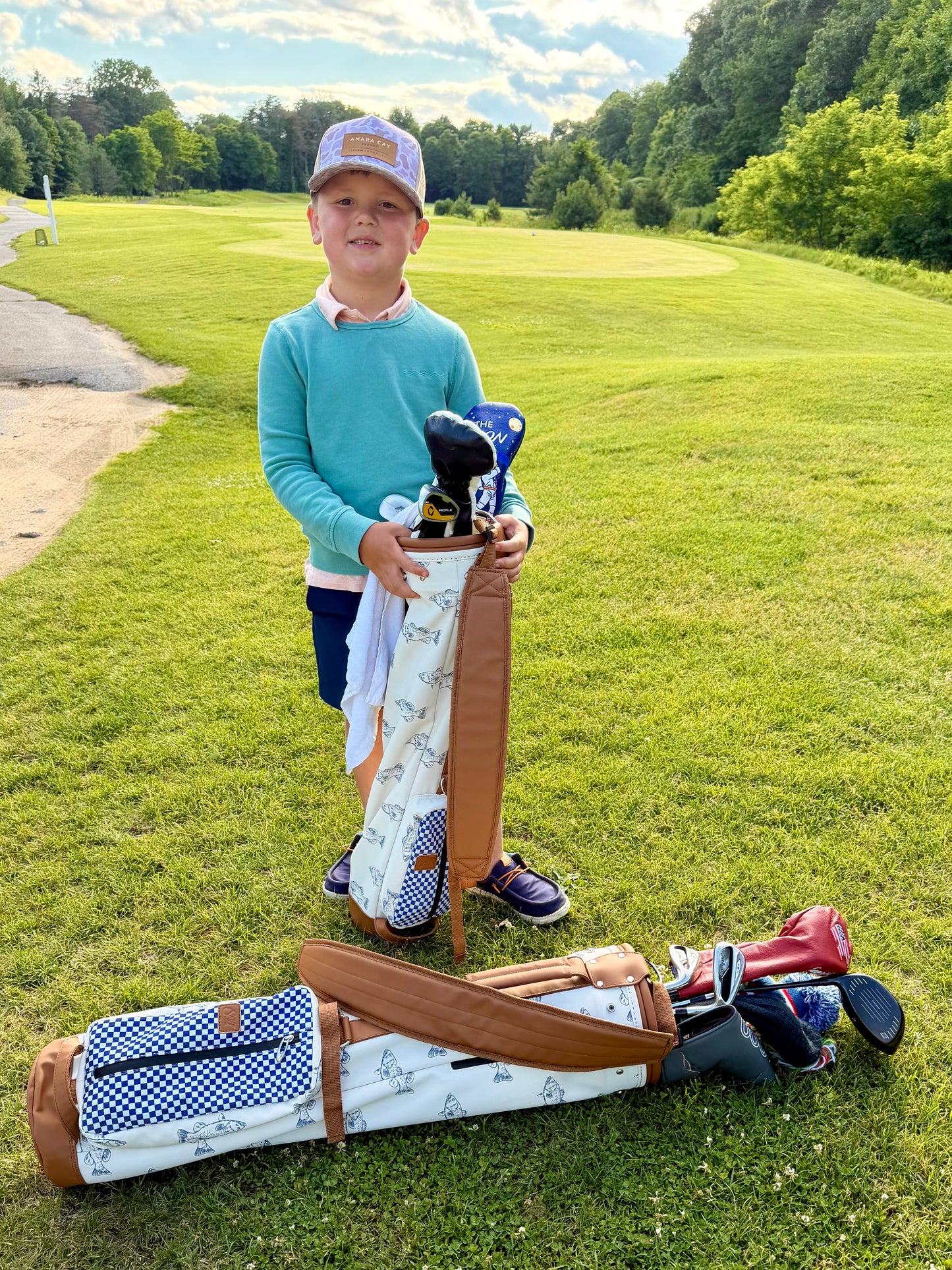 Matching Golf Bag Set 2: Adult Sunday Fish Bag + Junior Sunday Fish Bag
